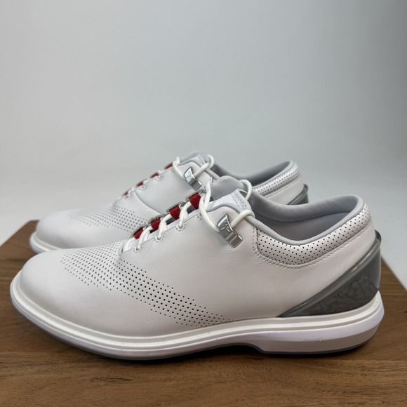 New Mens Nike Air Jordan ADG 4 White Pure Platinum Leather Golf Sneakers Sz 8.5 - Picture 2 of 8